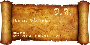 Danis Nándor névjegykártya